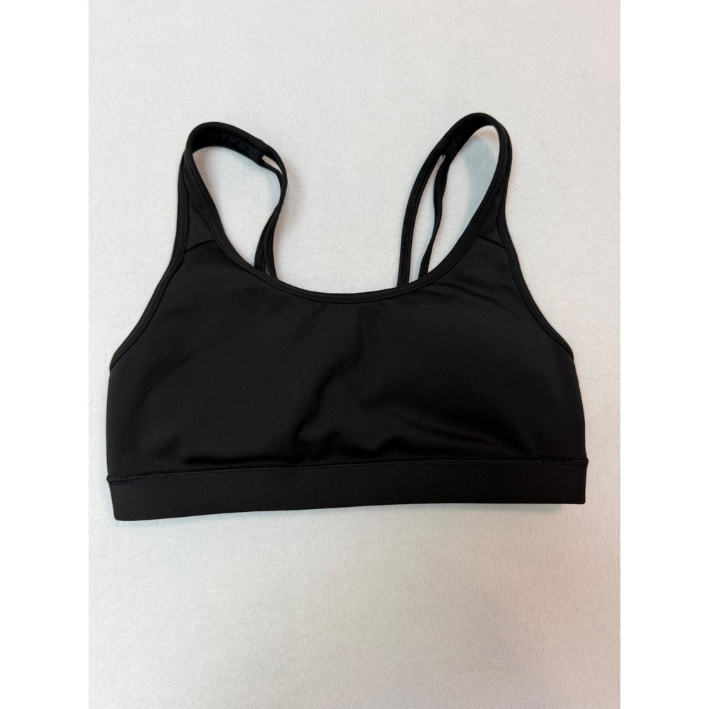 Adidas Aeroready Black Strappy Back Sports Bra Medium Impact Activewear